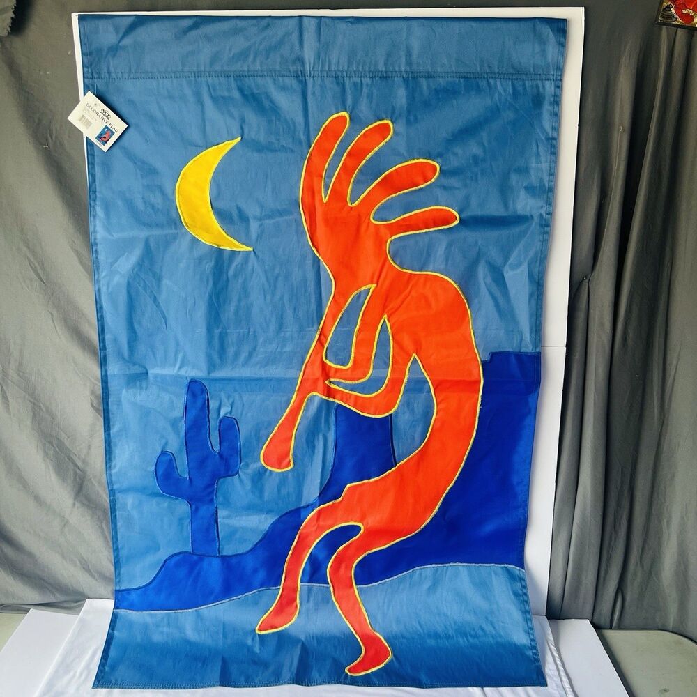 Southwestern Style Kokopelli  Banner Yard Flag Wall Hanging Decor Tapestry NWT